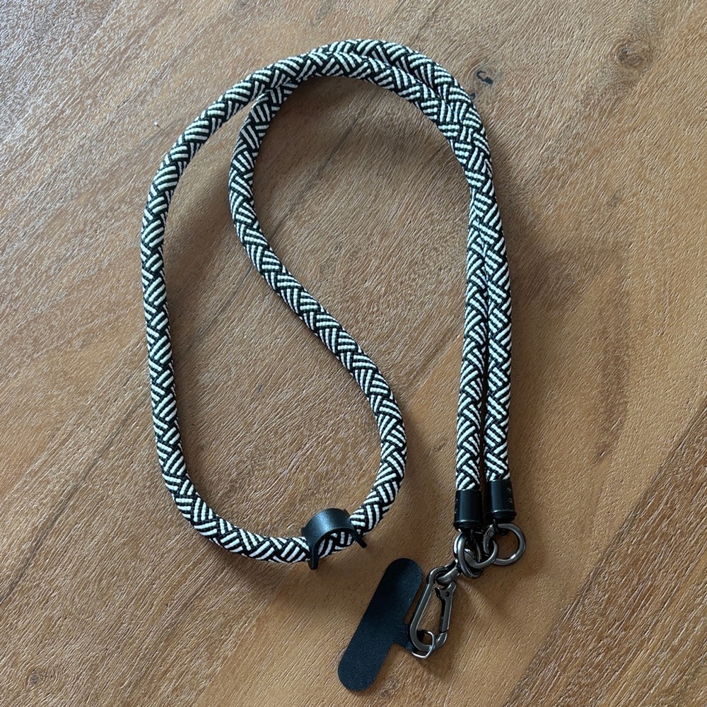 Stylish Black and White Patterned Lanyard